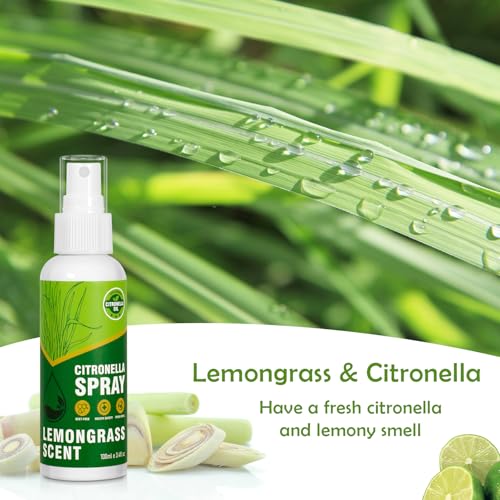SCENTORINI Citronella Spray with Lemongrass Essential Oil, DEET-Free, 200ml (2 Pack) Air Freshener Mist, Plant-Based for Home, Patio, Outdoor, Courtyard, Camping, Hiking, Traveling, Fishing