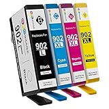 GPC Image 4 Pack Remanufactured Ink Cartridge Replacement for HP 902 902XL High Yield T6L98AN for HP OfficeJet Pro 6960 6968 6954 6978 6970 6975 6962 printer (1 Black, 1 Cyan, 1 Magenta, 1 Yellow)