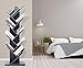 SUPERJARE 9-Shelf Tree Bookshelf | Thickened Compact Book Rack Bookcase | Display Storage Furniture for CDs, Movies & Books | Gray