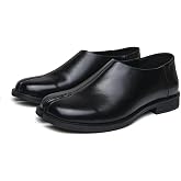 Mens Split Toe Leather Loafers Slip On Flat Heel Casual Dress Tabi Shoes | Soft Padded Insole Flexible Cushion Base Y2K Cute Charm Fit For Office Wedding Party Business Travel Daily Wear