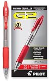 PILOT G2 Premium Refillable & Retractable Rolling Ball Gel Pens, Ultra Fine Point, Red Ink, 12 Count (31279)