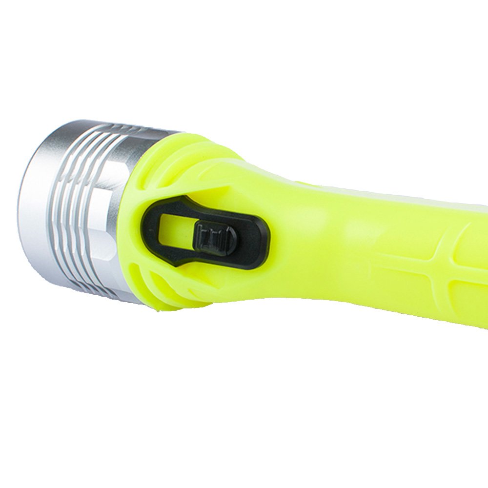 Three trees 3W Waterproof Underwater Diving Shallow Flashlight Torch Lamp sBrightness，100 Lumens LED Scuba Dive LED Flashlight Waterproof Diving Flashlight Bright yellow