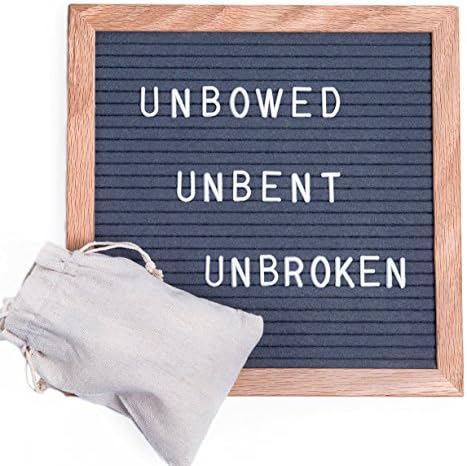 Changeable Felt Letter Board 10×10 Inches with 640 Letters,Numbers&amp;Symbols,Oak Frame,Adjustable Wooden Stand,Wall Mount Hanger with Free Canvas Bag