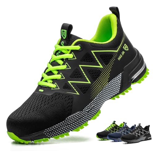 Safety Shoes for Men Women Non-Slip Work Sneakers Lightweight Comfortable Breathable Safety Footwear with Steel Toe