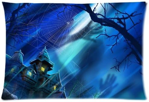 MagicalYeah Pillow Cover Happy Halloween Scary Castle Rectangle Pillow Cases 20*30Inch Two Sides
