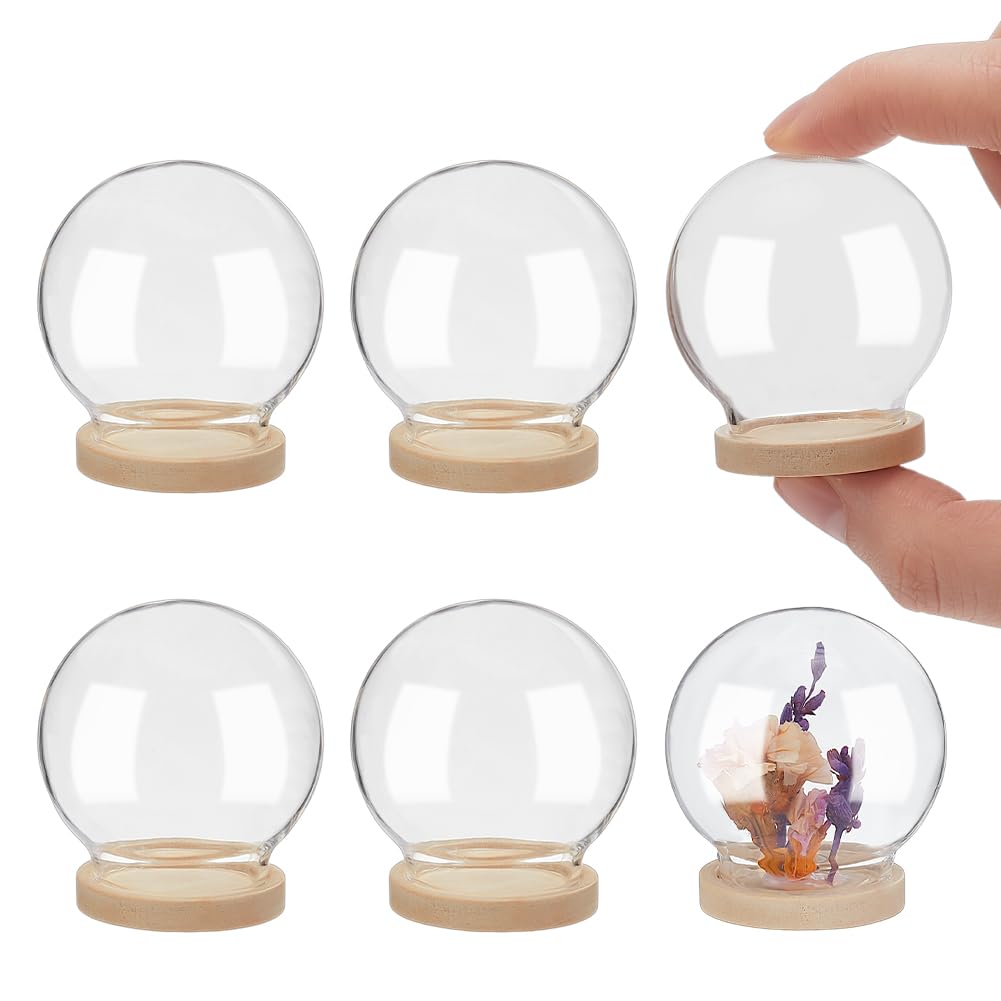 Photo 1 of ***MISSING PARTS***
NBEADS 6 Pcs Mini Round Glass Dome, Clear Glass Display Dome Cover with Wood Base Cloche Bell Jar for Centerpieces Plants Rocks Specimens Decorations Crafts, Diameter: 1.57 inch BurlyWood