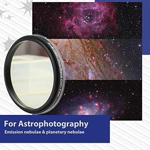 Svbony SV220 Astro Dual Narrowband Filter, 2 Inch 7nm H-Alpha OIII Filter, Against Light Pollution, Suitable for CMOS Colour Cameras, Telescopic Accessories for Astrophotography of Emission Nebulae