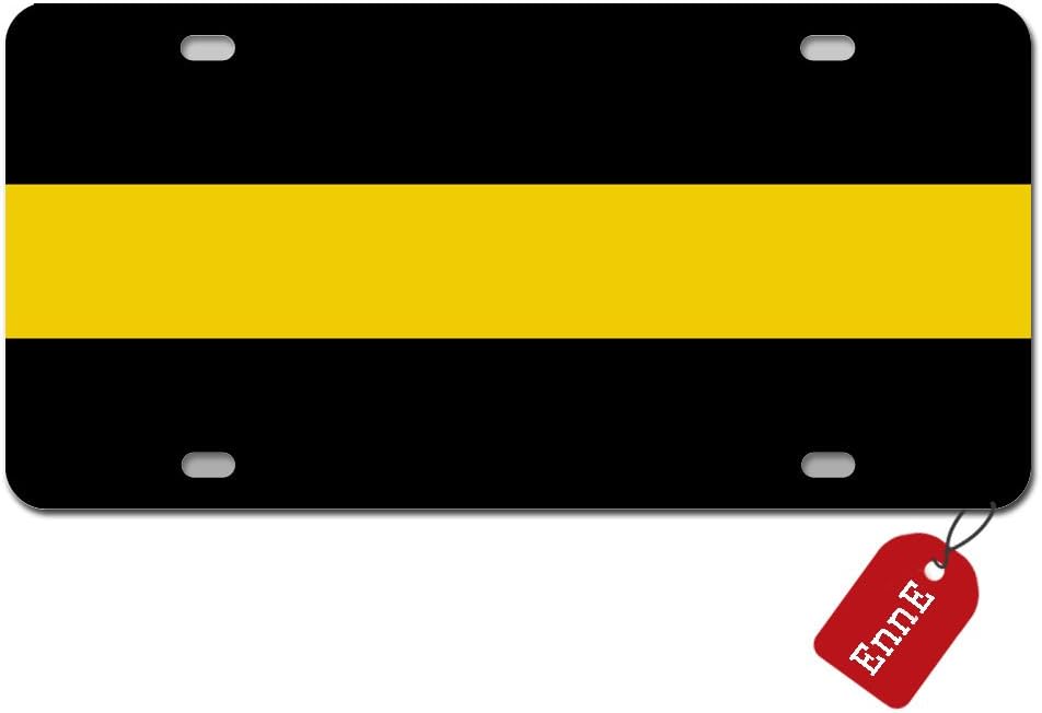 EnnE Personalized License Plate Cover Thin Yellow Line For