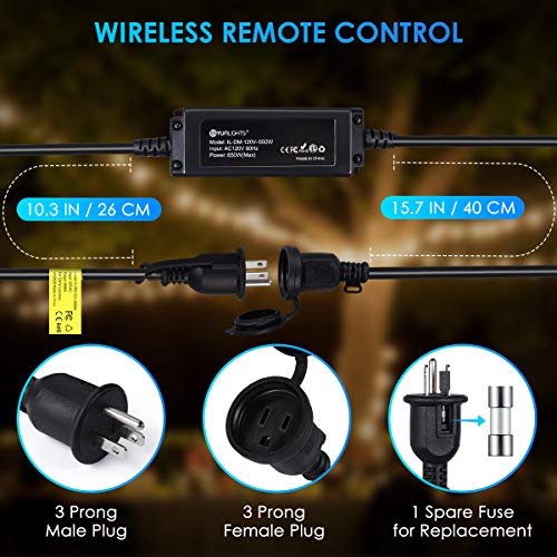Outdoor Dimmer, 650W String Light Dimmer, Wireless RF Smart Plugin