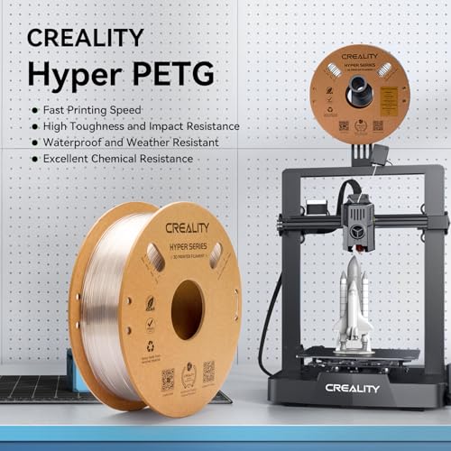 Creality Filamento Hyper PETG vermelho de 1,75 mm para K1 Max, filamento para impressora 3D projetado para alta velocidade de 30 a 600 mm/s, 1 kg (2,2 lb)/carretel, precisão dimensional +/- 0,03 mm