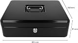 Westcott Lockable Cash Box Large 30 cm Black with 2 Keys | Steel view 5