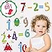Numbers & Shapes Learning Wall Decals for Kids - Educational Math Classroom Stickers [>30 Cute Art clings] with Free Bird Gift!