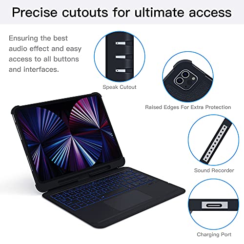 iPad Pro 11 Inch 2021 Case with Keyboard, Smart Magic Keyboard for iPad