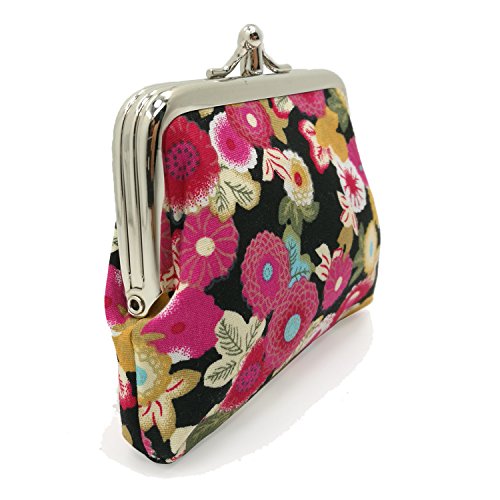 image for Sanxiner Cute Floral Buckle Coin Purses Vintage Pouch Kiss-lock Change