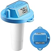 Pool Thermometer Floating, Digital Swimming Pool Thermometer, IPX8 Waterproof with Double Sided Display for Pond, Hot Tub, Aquarium (Light Blue, Battery Powered)