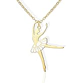 Amaxer Adjustable Ballet Necklace with Cutting & Oil Drop Design Elegant Dance Jewelry for Ballerinas & Dance Lovers