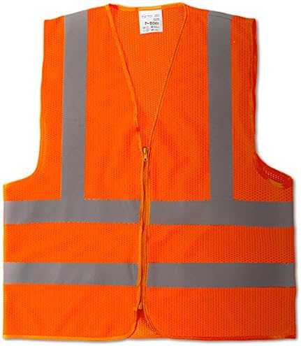 Nara Safe high visible safety vest, zipper front, standard size for men, orange color