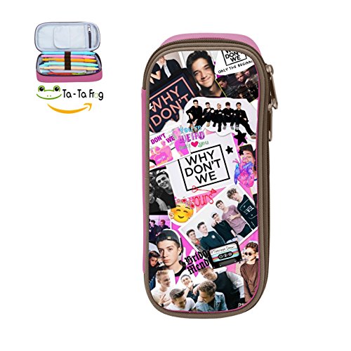 Why Don't Pencil Case Big Capacity Double Zipper Multifunctional Pink Bag For Children