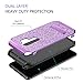 GUAGUA Galaxy S9 Plus Case Kickstand Slim Glitter Sparkly 2 in 1 Hybrid Hard PC Cover with Bling Faux Leather Girls Women Shockproof Protective Tough Phone Case for Samsung Galaxy S9 Plus(2018) Purple