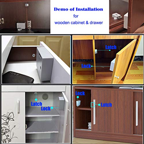Homello RFID Electronic Cabinet Lock Hidden DIY for Wooden Drawer Cabinet Locker, Easy to Use & Programmable