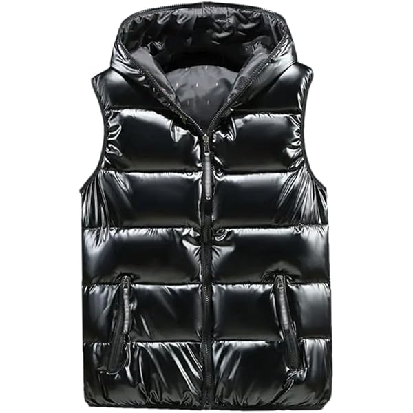 Men's Winter Hooded Puffer Jacket Sleeveless Thicken Warm