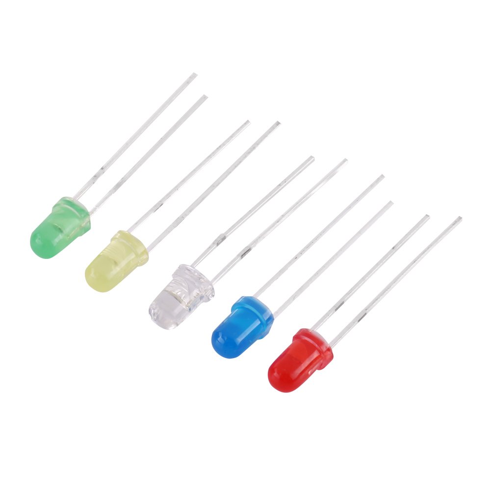 3mm LED Light Bulbs DIY Kit - 500 Pcs White, Red, Blue, Green, Yellow for Craft Projects