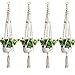 Accmor Elegant Plant Hanger Set of 4, 4 Legs 39 Inch Pure Macrame Handmade Rope Balcony Patio Deck Ceiling Plant Holder for Round & Square Pots, Bohemian Style& Unmatched Finesse