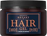 Hair Gel for Men Medium Hold - Compact 4 oz for Travel - Great for Modern, Messy, Wet and Dapper Styles - 100% Natural - Brooklyn Botany