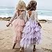 Toddler Baby Flower Girls Princess Tulle Dress Lace Backless Tutu A-line Beaded Party Dresses Pink