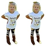 Gift!! Toddler Baby Girls Outfit WensLTD 1Set Clothes Letter Print T-shirt Tops+Long Pants (4T, White)