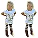 Gift!! Toddler Baby Girls Outfit WensLTD 1Set Clothes Letter Print T-shirt Tops+Long Pants (4T, White)