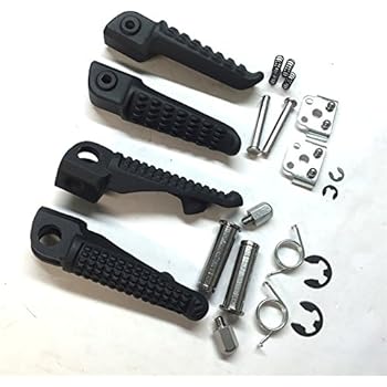 XKMT-Black Front Rear Foot Pegs Footrest Kit Compatible With Kawasaki ZX10R 2004-2011 ZX9R 1998-2011 ZX6R 2003-2011 [B0178WNO2S]