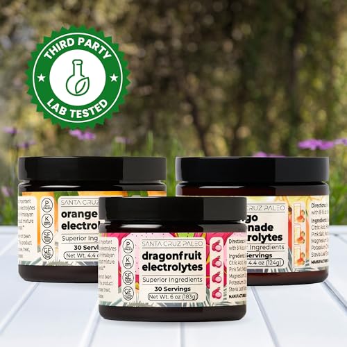 Santa Cruz Paleo Electrolyte Powder, Cherry Limeade, Sugar Free Hydration Drink Mix with Himalayan Pink Salt, Sea Salt, Magnesium Glycinate, Potassium Chloride, Sweetened with Stevia, 30 Servings