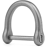 TISUR Titanium D-Rings with Screw Shackle, D Shape Key Chains Rings, Small Dogs&Cats Leash Ring for Collars Making, Car Keys Tools, DIY Leather Craft Purse/Wallet Buckle 1 pcs(L, Matte)