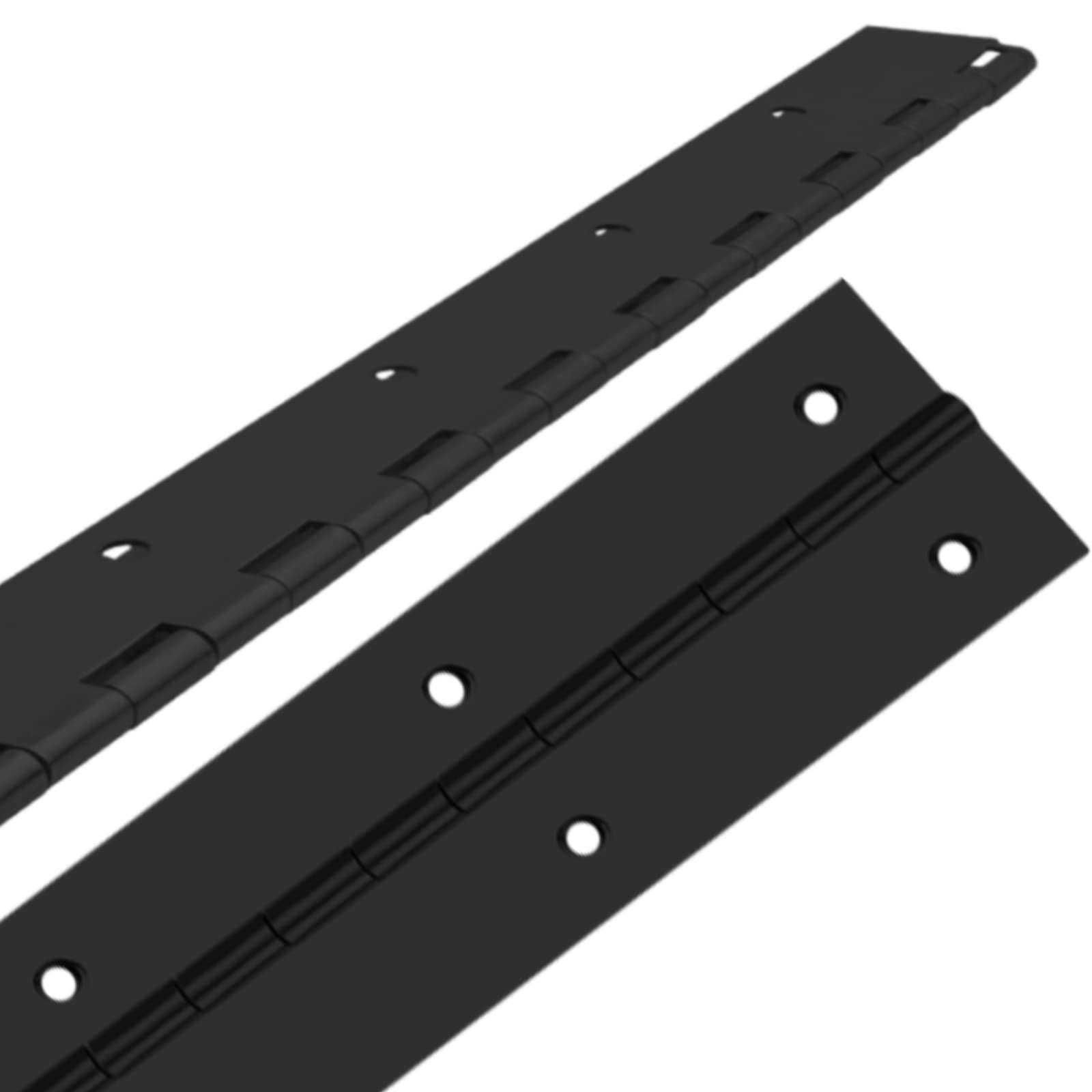 Photo 1 of 2Pcs Heavy Duty Piano Hinge, 20” Long x 2” Open Width Black Piano Hinges with Holes, Stainless Steel 1/16”Continuous & Piano Hinges for Wood Furniture Mailbox Tool/Storage Boxes Cabinets Door Piano
