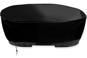 TOYMIS Waterproof Stock Tank Covers, Oval Waterproof Cover for 50 Gallon Oval Storage Tank Oval Waterproof Cover Heat Resistant Dust Cover (Black)
