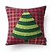 Phantoscope New Merry Christmas 100% Cotton Embroidery Santa Tree Socks Reindeer Throw Pillow Case Cushion Cover 18