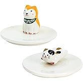Sizikato 2pcs Porcelain Mug Lid, 4 Inch Ceramic Cup Lid