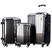 Merax Dreamy ABS+PC 3 Piece Expandable Luggage Set with TSA Lock (Gray)