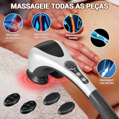 Massageador Eletrico 110-220V, Massageador Corporal, Aparelho de Massagem, Aparelho Massageador Eletrico Duplo, Massageador Elétrico Profissional