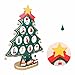 ZEONKIT German Style 11inch Wooden DIY Christmas Tree for Desk Tabletop with Small Decorative Accessories (red)