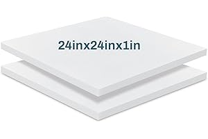 Frienda 2 Pack 1 x 24 x 24 Upholstery High Density Foam Cushion Replacement Square Cut to Size Foam Couch for Chair Couches Padding Shipping Packing DIY Cosplay Projects
