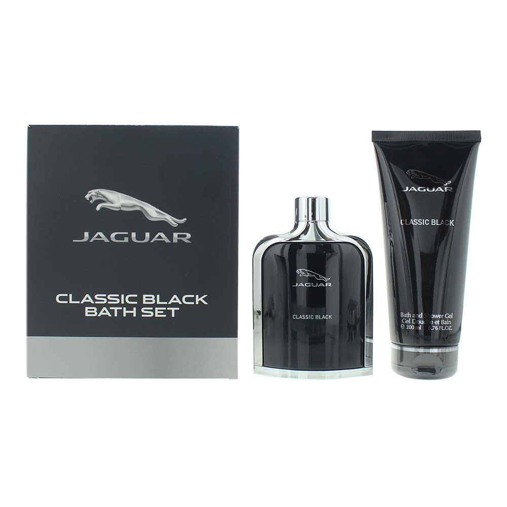 Jaguar Classic Black by Jaguar for Men - 2 Pc Gift Set 3.4oz EDT Spray, 6.76oz Bath and Shower Gel