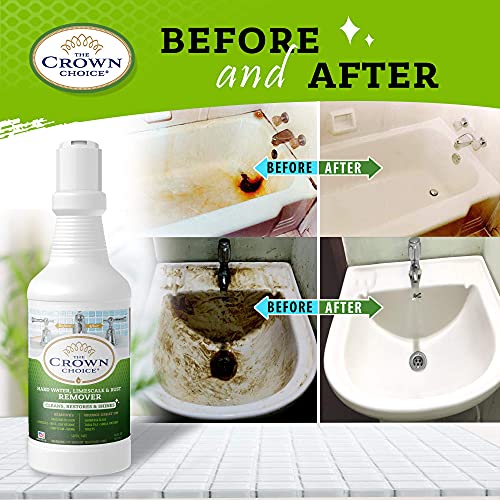 Heavy Duty Hard Water Stain Remover Set 16oz Remover and Scrub Cloth