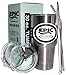 Insulated Stainless Steel Travel Tumbler - 30 oz Coffee Thermal Mug with 2 Tumbler lids New Spill Proof Flip Top Lid, 2 Stainless Steel Straws – Like Yeti Tumbler For Ice Drink & Hot Beverage, by EPIC