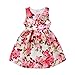 Ephex Toddler Girls Flower Princess Silky Dress with Floral Print 2-11T