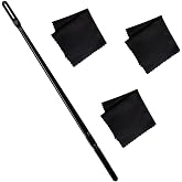 Flute Cleaning Rod with 3pcs Flute Cleaning Cloth, Flute Cleaning Kit | Flute Cleaning Rod and Flute Cleaning Cloth, Cleaning Swabs Flute Cleaning Cloth, Flute Cleaning Cloth (Black)