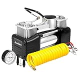 AUDEW Portable Air Compressor Pump, 150PSI Tire Inflator, 12V Heavy Duty Double Cylinders Air Pump for Car, Truck, RV, Bicycle and Other Inflatables