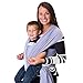 Best Baby Carrier Sling Wrap for Moms - Original Grey Cotton Quality Material - Comfortable, Durable, Fashionable - For Mothers with Infant Newborn to 35lbs Babies - Shower Gift - By Belephant Baby