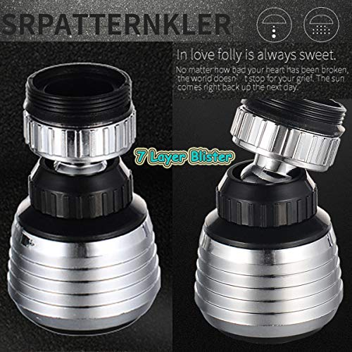Bonaweite 360 Degrees Rotate Faucet Nozzle with Adjustable Faucet Joint Water-Saving Filter Sprayer Sprinkler Tap Water Bubbler Aerator Connector Faucet Accessories - 2 Pack